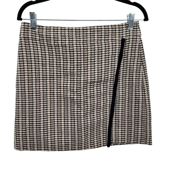 J. Crew Factory Skirt Mini Tweed Faux Wrap Plaid Pink 6 Barbie Core Academia - Picture 3 of 15